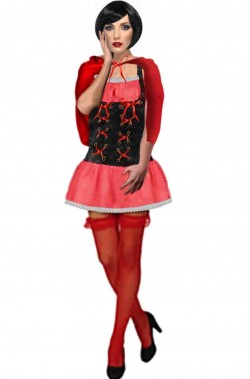Vestito di Cappuccetto Rosso donna a quadrettini