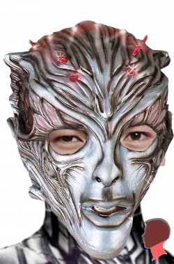 Maschera da robot alieno androide con luci