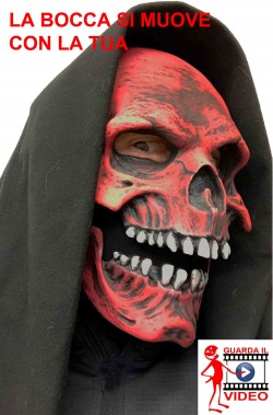 Maschera di halloween professionale da teschio rosso