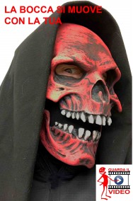 Maschera di halloween professionale da teschio rosso