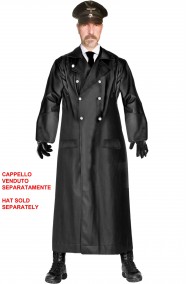 Cappotto nero da ufficiale nazista o russo in similpelle