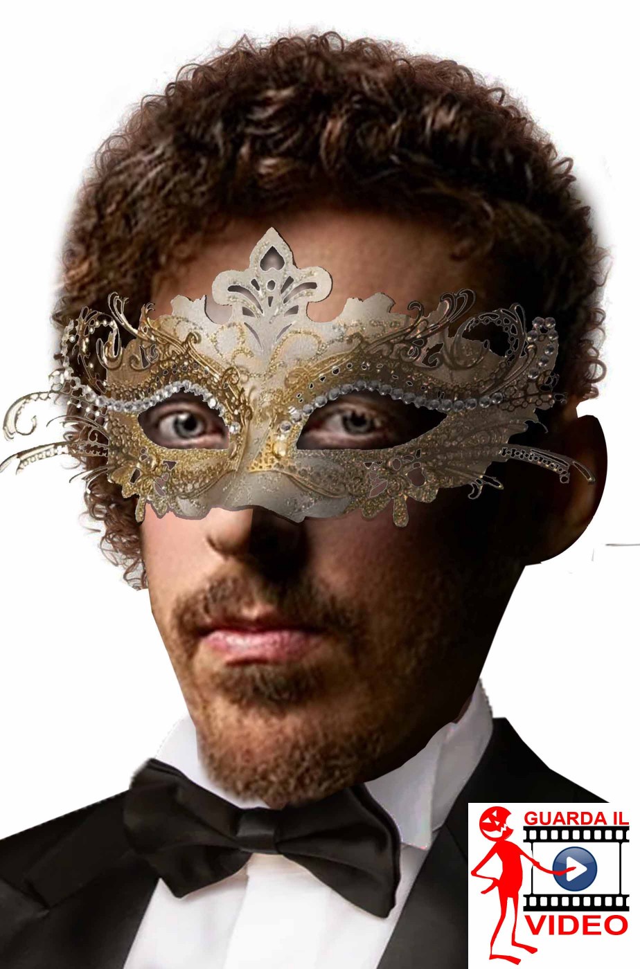 Maschera elegante per bal masque' argento e oro