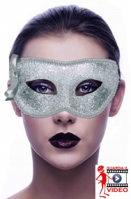 Maschera carnevale elegante veneziana argento