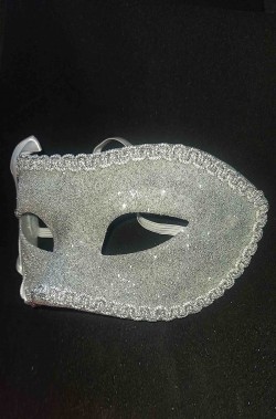 Maschera carnevalesca argento da adulto elegante