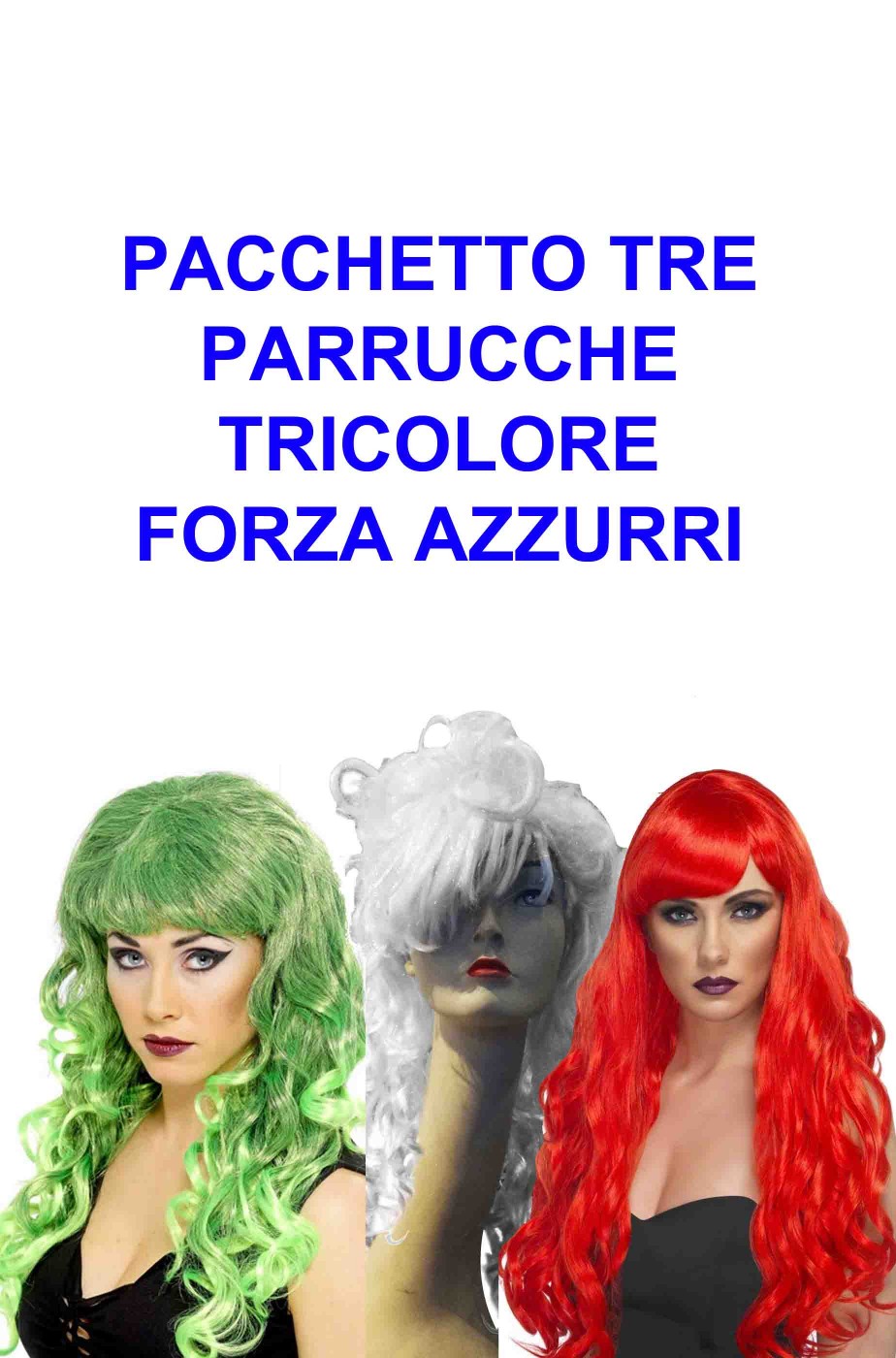 Parrucche tricolori forza italia forza azzurri