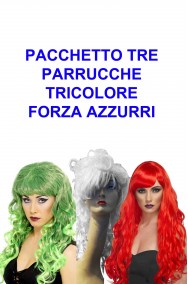 Parrucche tricolori forza italia forza azzurri