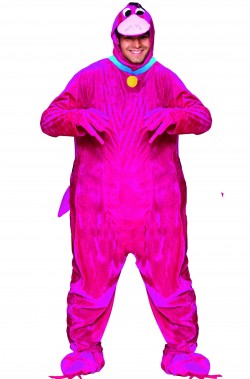 Vestito di Carnevale Dino il dinosauro rosa adulto