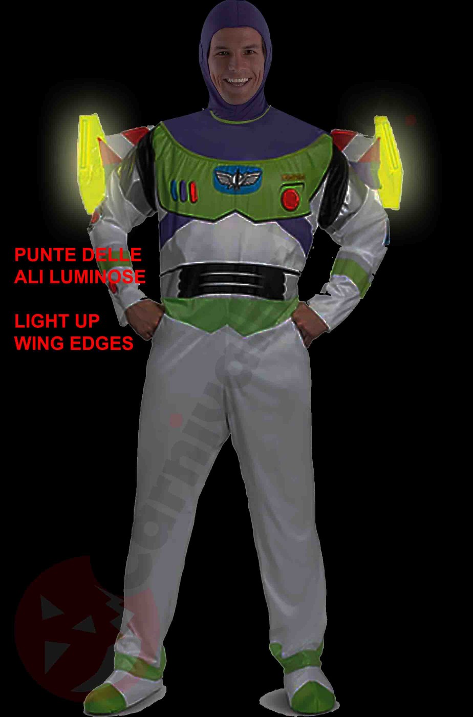 Costume di Buzz Light Year adulto con ali luminose XL