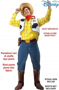 Toy Story costume Woody con gilet e pantaloni veri