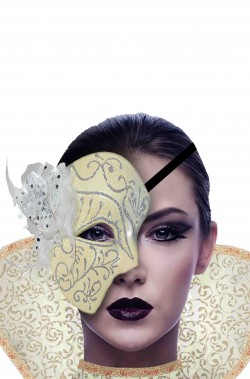 Maschera carnevale fantasma dell'opera con rosa