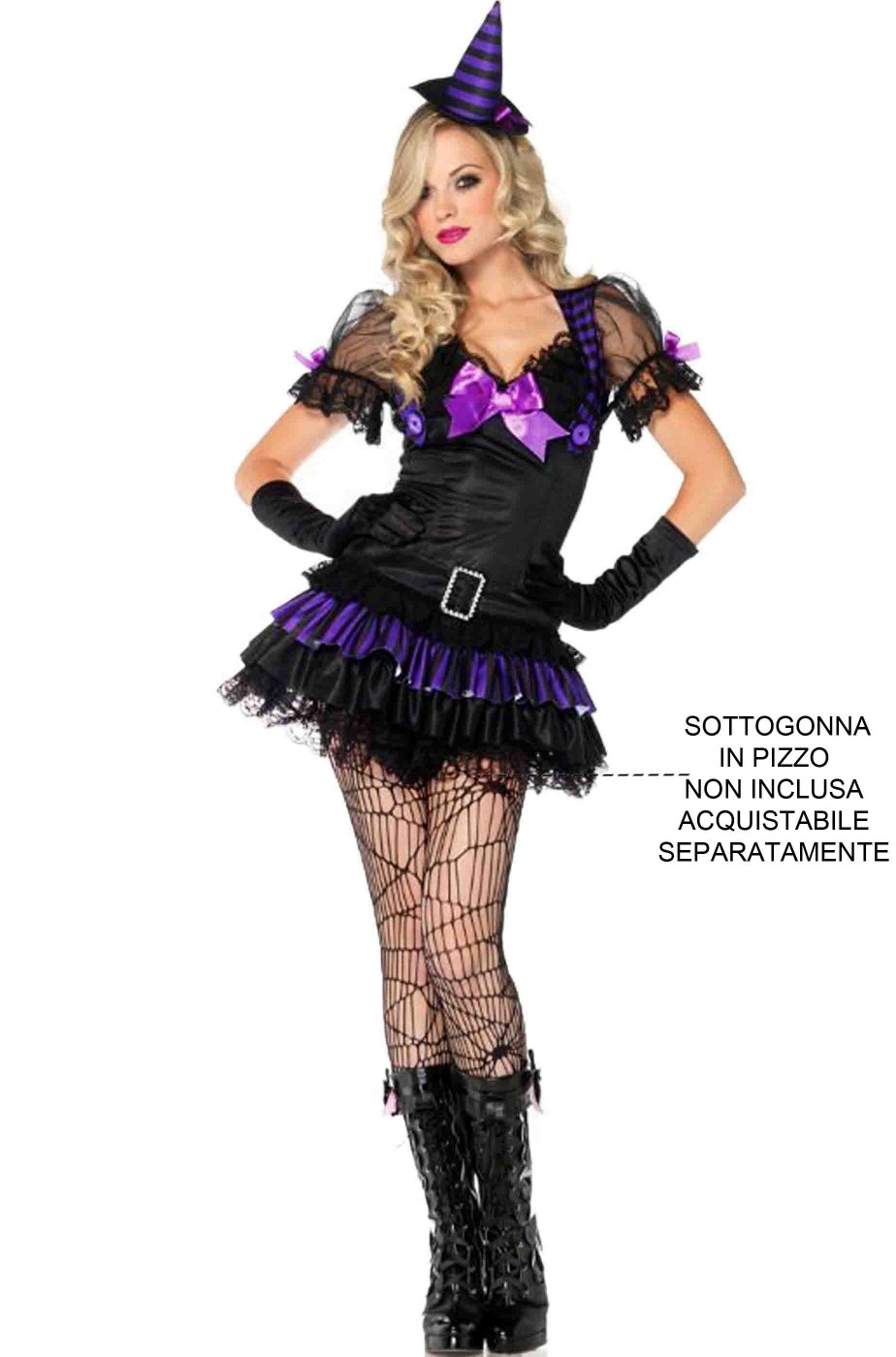 Vestito di Halloween donna sexy strega nera e viola