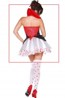 Costume Regina Di Cuori Alice nel Paese delle Meraviglie corto