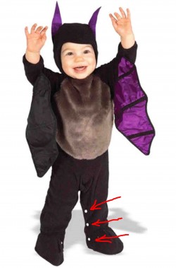 Vestito di Halloween neonato con apertura sotto
