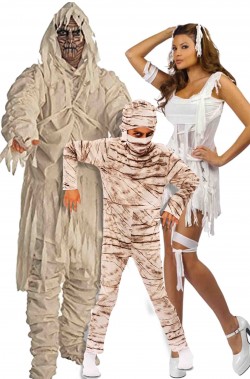 Gruppo costumi di Halloween famiglia Le Mummie