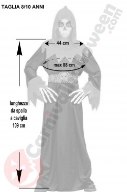 Misure vestito Halloween bambino 8 10 anni