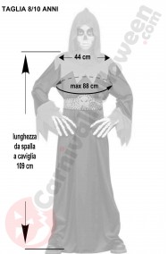 Misure vestito Halloween bambino 8 10 anni
