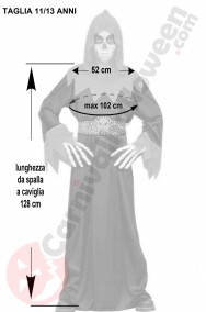 Misure costumi halloween bambino morte 11 13 anni