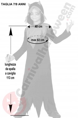 Misure costume di Halloween bambino diavolo 7 9 anni