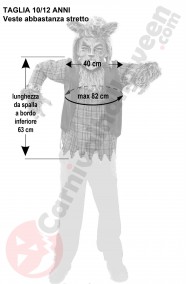 Misure del costume halloween da lupo mannaro