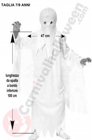 Misure costume halloween da fantasma 7 9 anni
