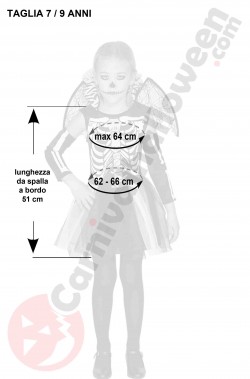 Misure costume Halloween bambina 7 9 anni