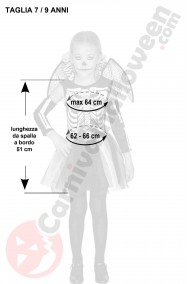 Misure costume Halloween bambina 7 9 anni