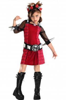 Vestito Punk Rocker bambina anni 80 con punte e borchie
