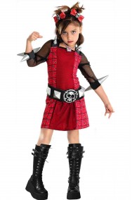 Vestito Punk Rocker bambina anni 80 con punte e borchie