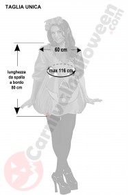 Misure del costume di Halloween donna da Zucca con maniche corte