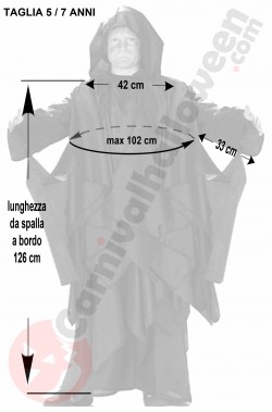 Costume Halloween Bambino mantello da mago negromante