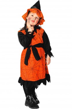Vestito di Halloween Bambina Piccola streghetta arancione