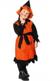 Vestito di Halloween Bambina Piccola streghetta arancione
