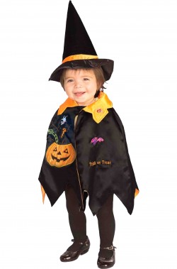Costume Halloween Bambina Piccola streghetta nera.