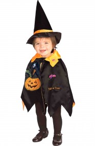 Costume Halloween Bambina Piccola streghetta nera.