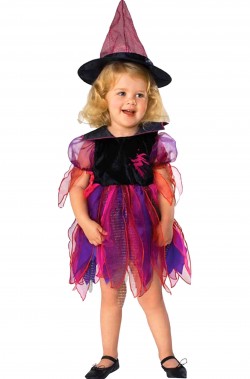 Costume Halloween Bambina piccola strega Arcobaleno deliziosa