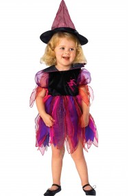 Costume Halloween Bambina piccola strega Arcobaleno deliziosa