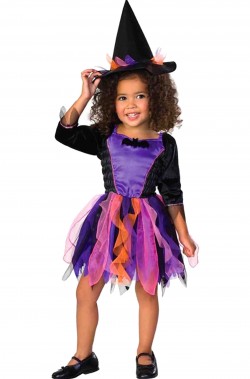 Costume Halloween Bambina piccola Strega pipistrella
