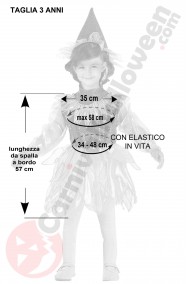 Misure vestito Halloween bambina piccola 3 annI