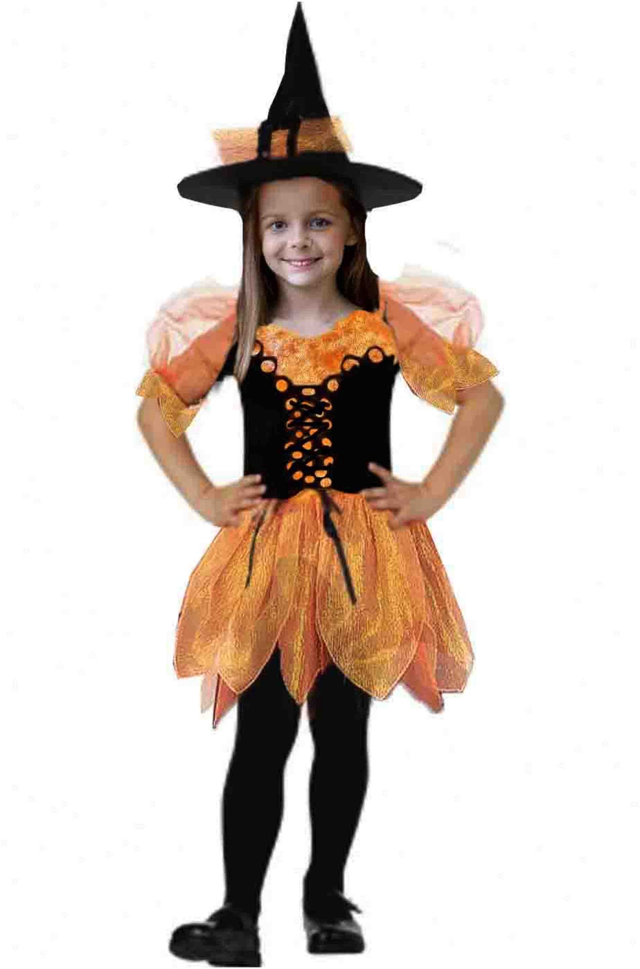 Costume Halloween Bambina Strega Zucchetta Costume Halloween Bambina Strega Zucchetta