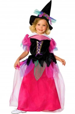 Costume Halloween Bambina piccola Strega Rainbow de luxe