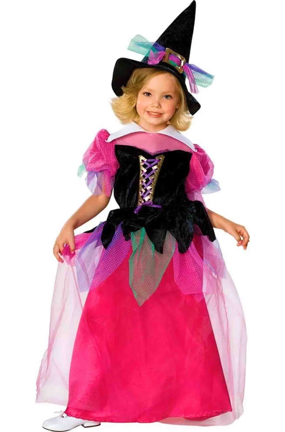 Costume Halloween Bambina piccola Strega Rainbow de luxe