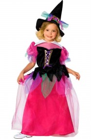 Costume Halloween Bambina piccola Strega Rainbow de luxe