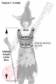 Misure del costume da befana o strega bambina sette otto anni