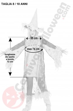 Misure del Costume Halloween Strega Rosa Bambina 10 anni
