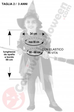 Misure costume halloween bambina 2 3 anni