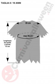 Misure costume Halloween economico  5 6 anni