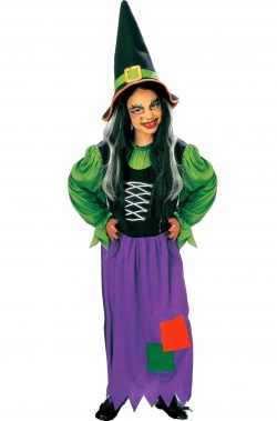 Costume Halloween Bambina Strega col cappello