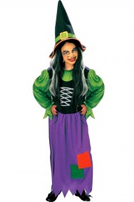Costume Halloween Bambina Strega col cappello