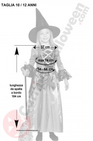 Misure Costume da Strega delle nebbie bambina 10 12 anni