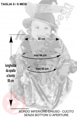Misure vestito di Halloween neonata streghetta